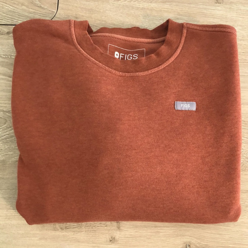 Figs, women’s crew neck sweatshirt , size medium, color terracotta